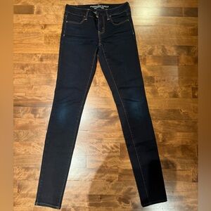 American Eagle Dark Navy Skinny Jeggings Super Stretch -Long